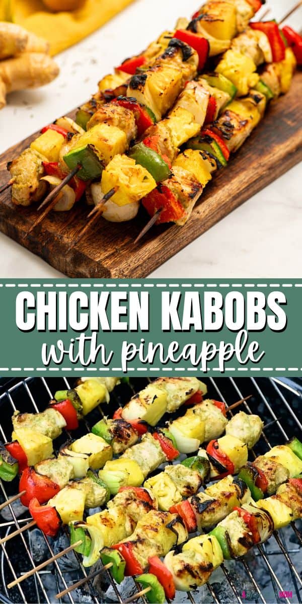 Made with marinated jerk chicken, fresh pineapple, peppers, and onions, these Chicken Pineapple Kabobs are sweet, spicy, and filled with tropical flavors.