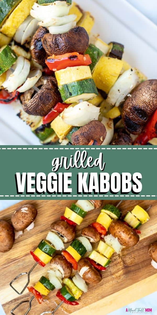 Elevate dinner with this easy recipe for Grilled Veggie Kabobs! Made with a medley of marinated summer squash, onions, peppers, and mushrooms, Vegetable Kabobs are a flavor-packed side dish perfect for summer.