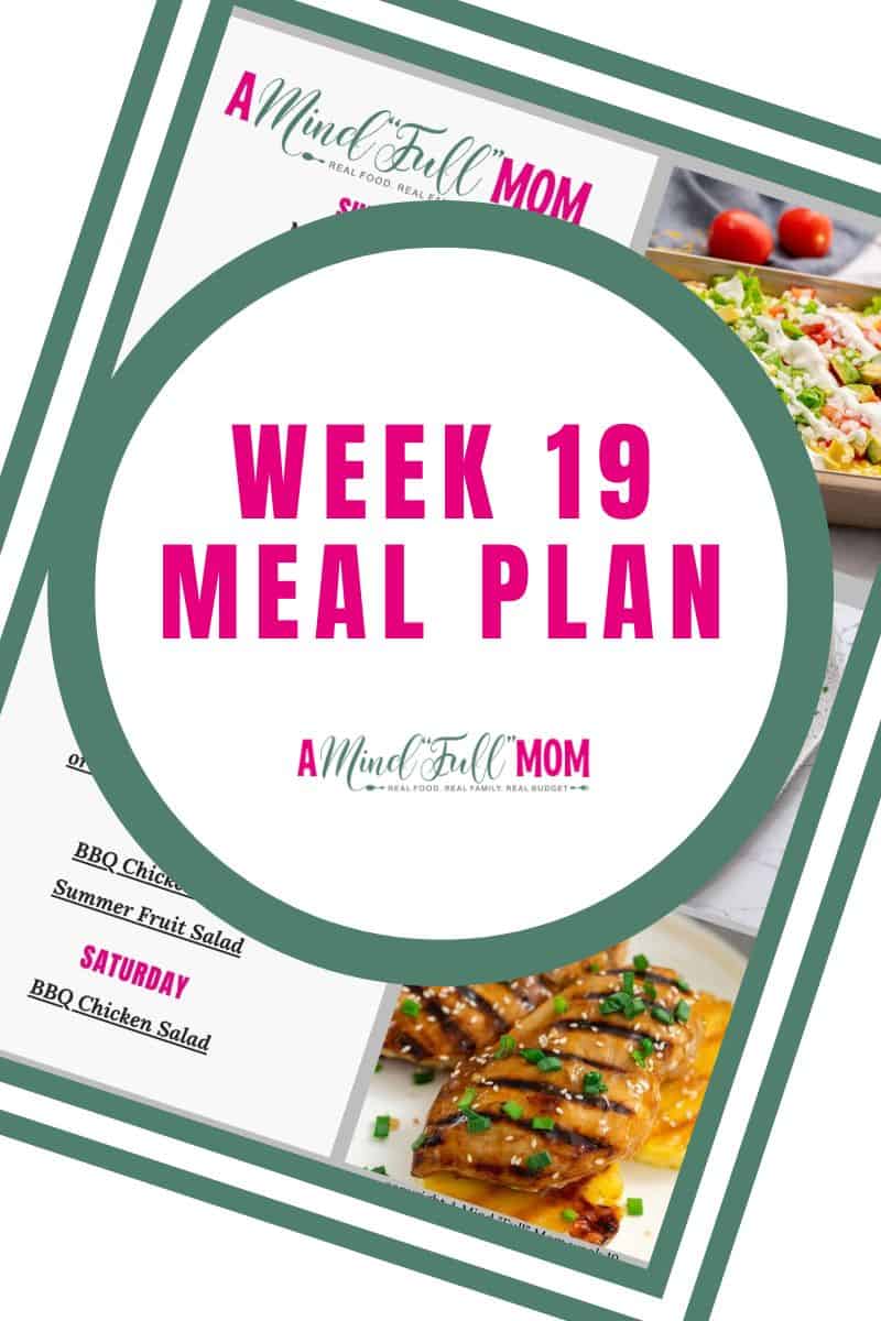 My Free Meal Plans will help you save time, money, and enjoy wholesome, delicious meals!  Week 19's Meal Plan features a delicious Tex-Mex casserole and transforms leftover BBQ Chicken into two tasty dinners!