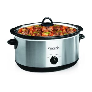 Crock-Pot 7 Quart Oval Manual Slow Cooker, Stainless Steel.
