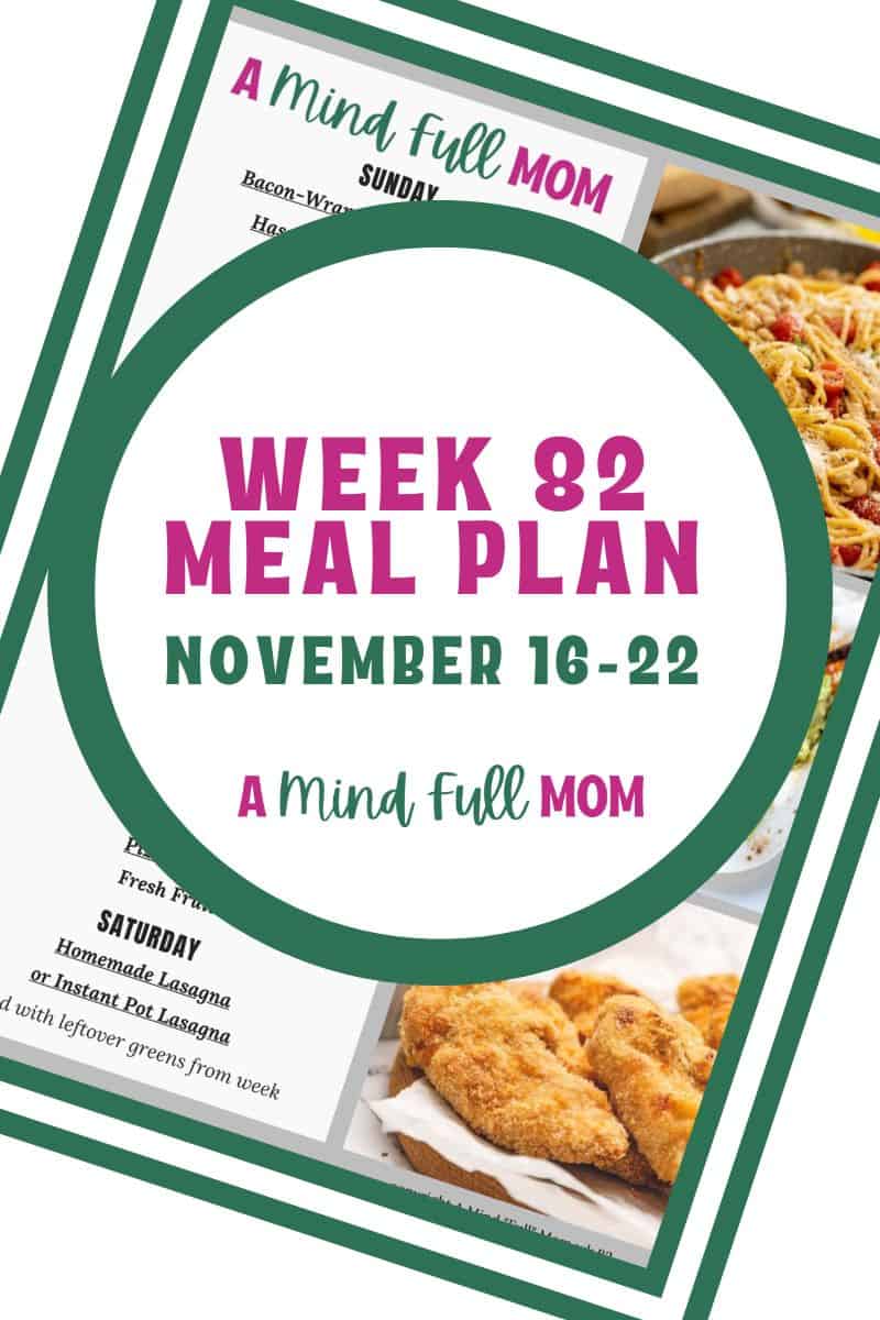 Meal Plan for Busy Families Photo of meal plan with text that reads Meal Plan Nov 16-22.