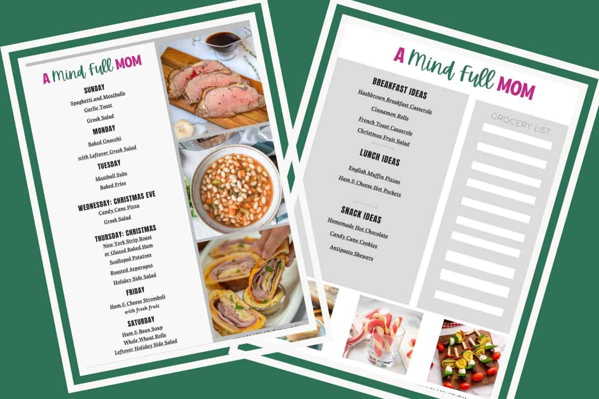 7-Day Meal Plan for Busy Families Collage of meal plan showing breakfast, lunch, snacks, and dinners for 7 days.