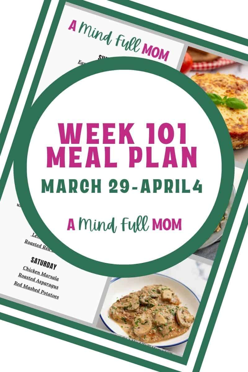 Photo of meal plan with text that reads Meal Plan 101.