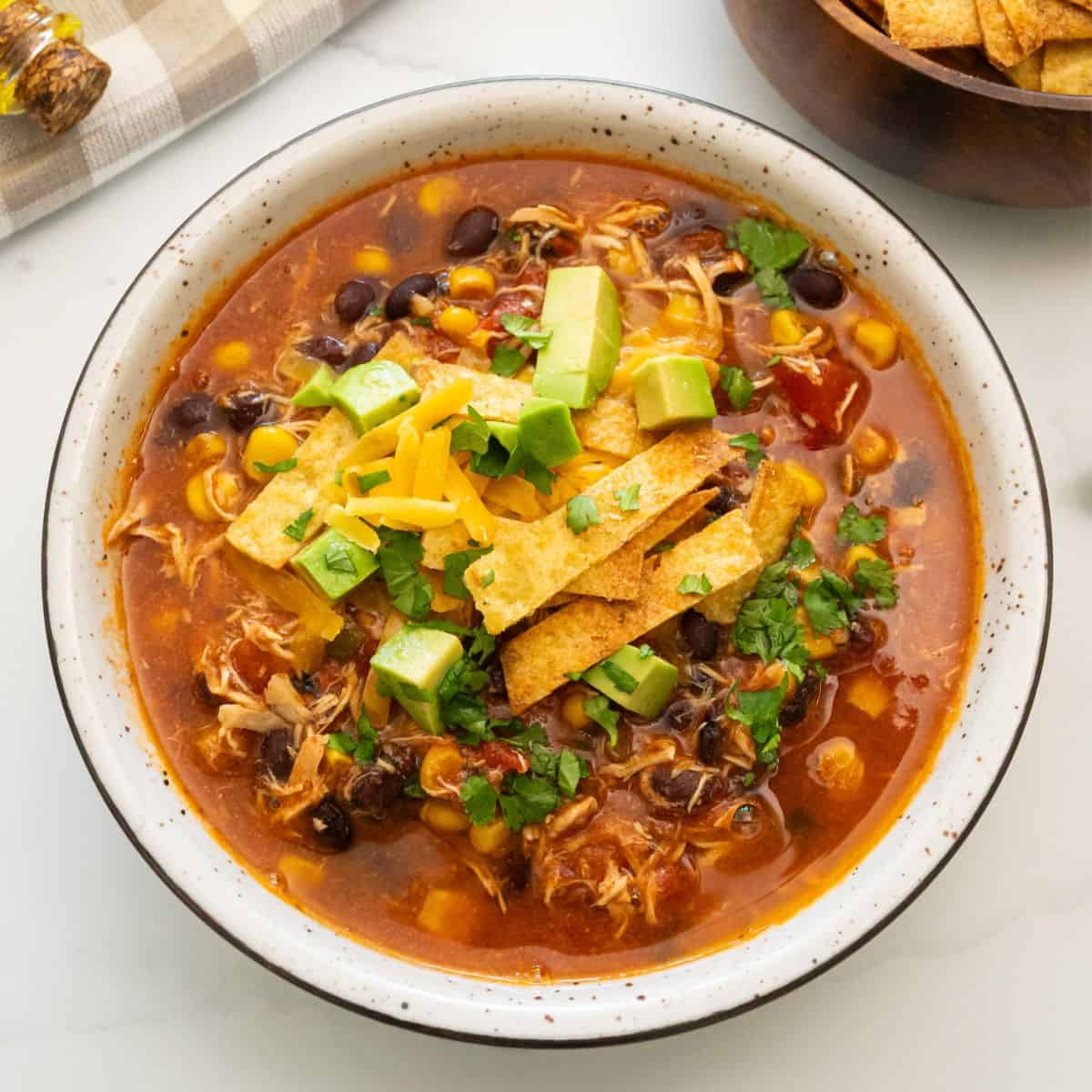Crockpot Chicken Tortilla Soup