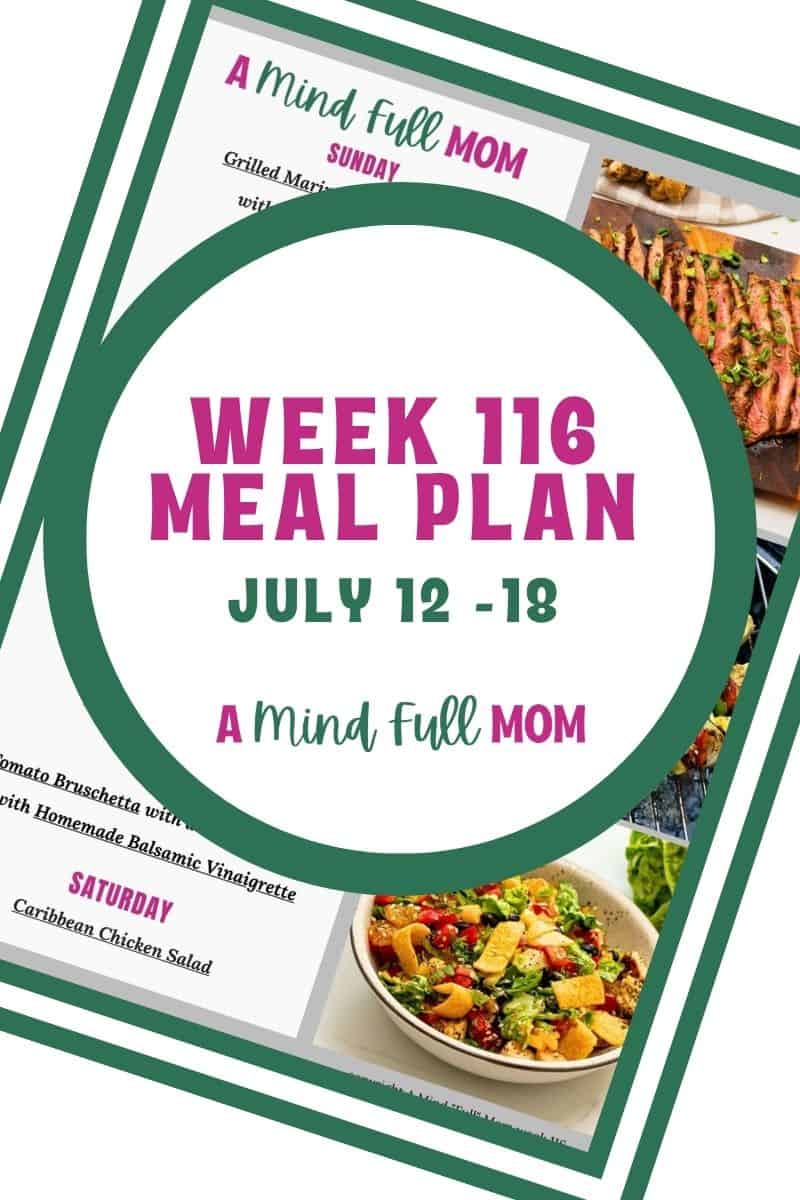 7-Day Summer Meal Plan Photo of meal plan with text overlay that reads meal plan 116.